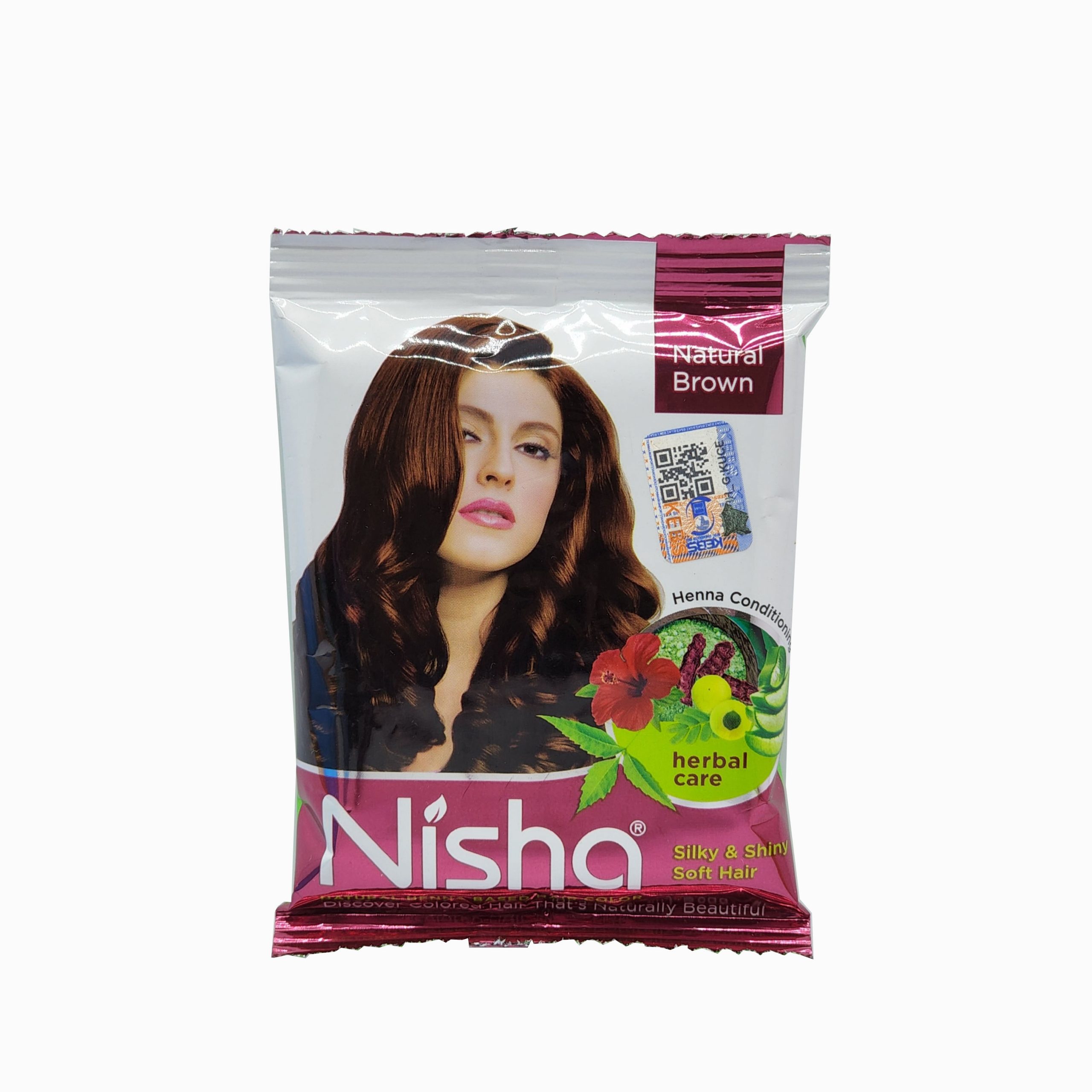 Nisha Natural Color Hair Henna (pack of 6) with free Brush (Natural Black)  10g – Behal International